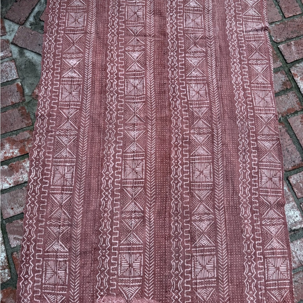 Vintage African Faded Terracotta Mudcloth 60” L x 41” W Textile | No. 126 - Picture 2 of 8